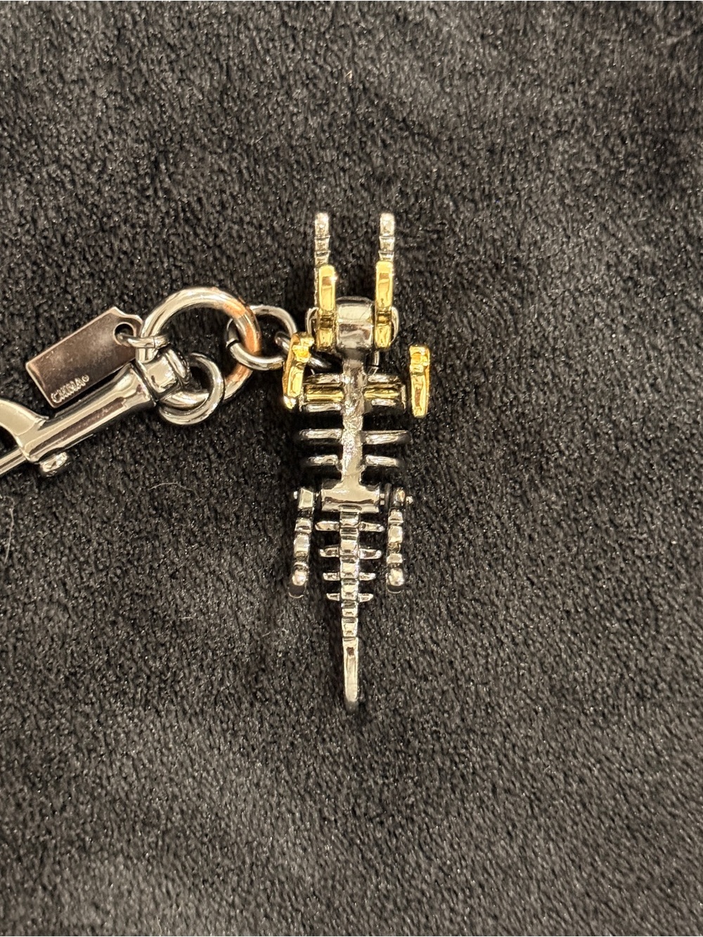 Coach HTF Gunmetal Glitter Rexy Dinosaur Adjustable Jaw, Arms & Legs Bag Charm - Picture 4 of 4